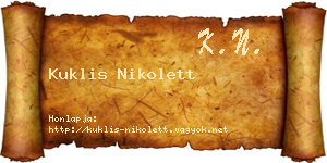 Kuklis Nikolett névjegykártya